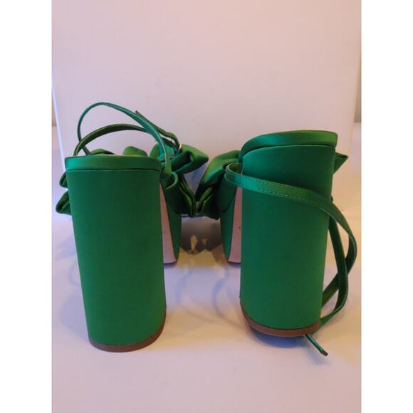 Loeffler Randall Camellia Emerald Green Platform Bow Sandals Pumps NWOT 698 Sz 7 - Picture 7 of 14